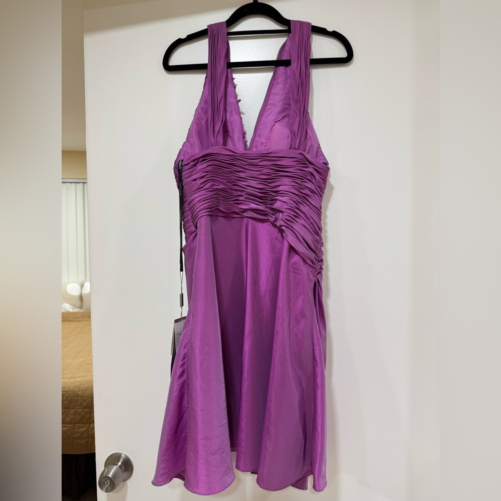 Elegant Purple Mini Dress - Picture 4 of 9